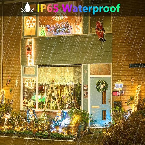 Miniatura 5 de Guirnalda de luces de Navidad que cambian de color para interiores y exteriores, 11 modos, 500 luces LED de 174 pies, luces de árbol de Navidad