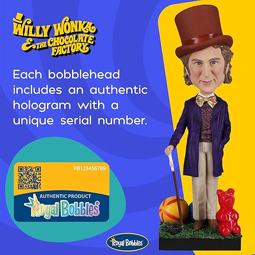 Miniatura 3 de Royal Bobbles Willy Wonka & The Chocolate Factory Bobblehead, figura realista de poliresina premium, número de serie único, detalle exquisito