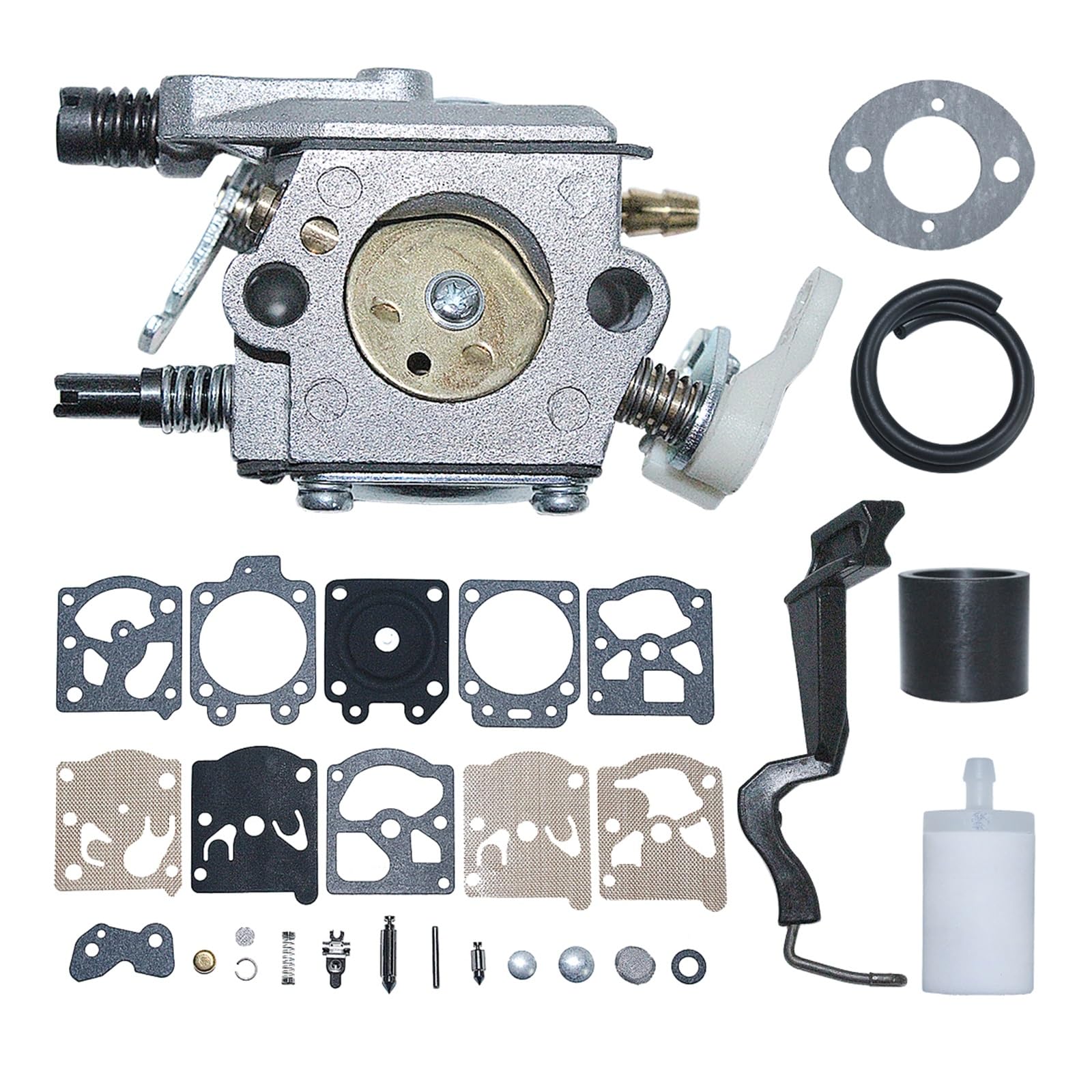 Carburador for H 55 51, barra de estrangulación, línea de filtro de combustible, Kit de reparación de arranque de admisión, motosierra, gasolina, piezas de herramientas de jardín