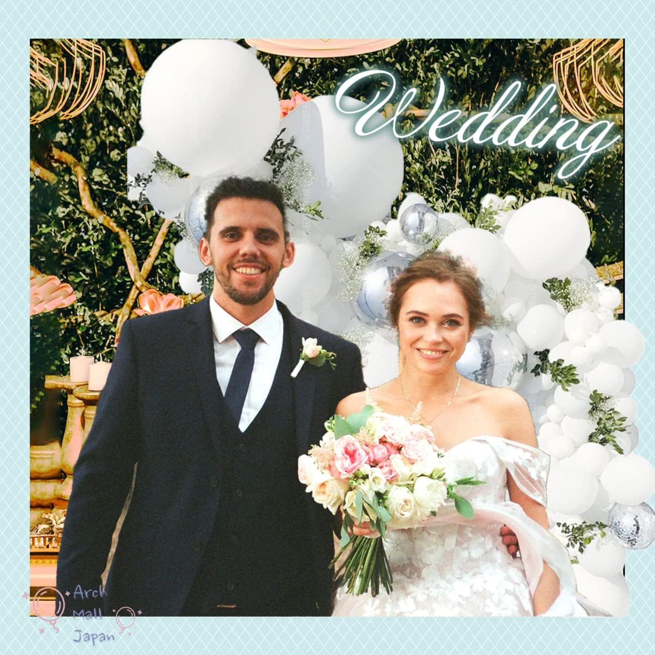 Amazon | 風船 バルーン 123個 装飾用品2個 ホワイト シルバー 上品  