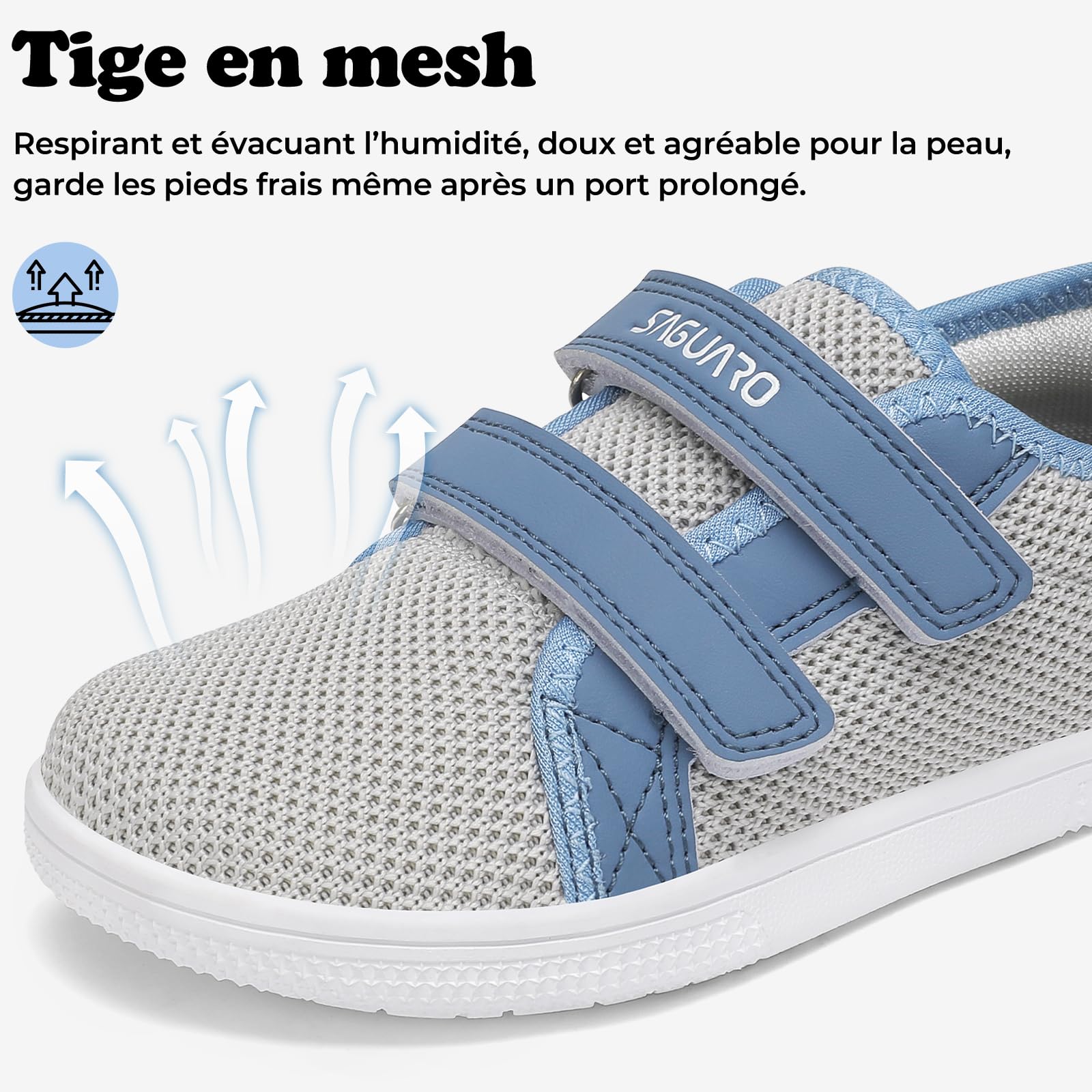 SAGUARO Chaussures Barefoot Enfant Baskets Minimalistes à Bout Large, Antidérapante et Respirante, Usage Scolaire et Quotidien, GR.25-35