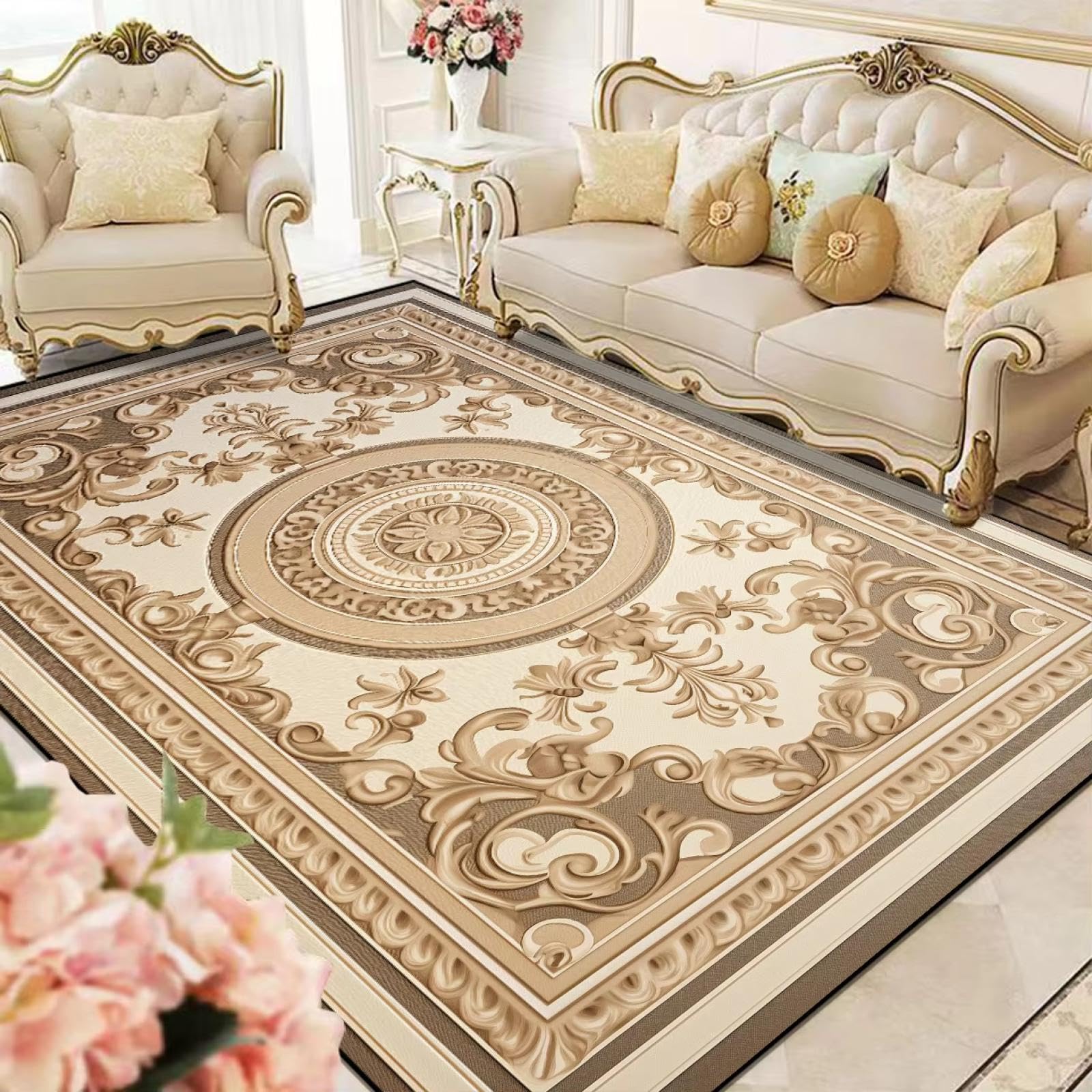 Grand tapis extérieur et intérieur style européen pour sublimer le salon