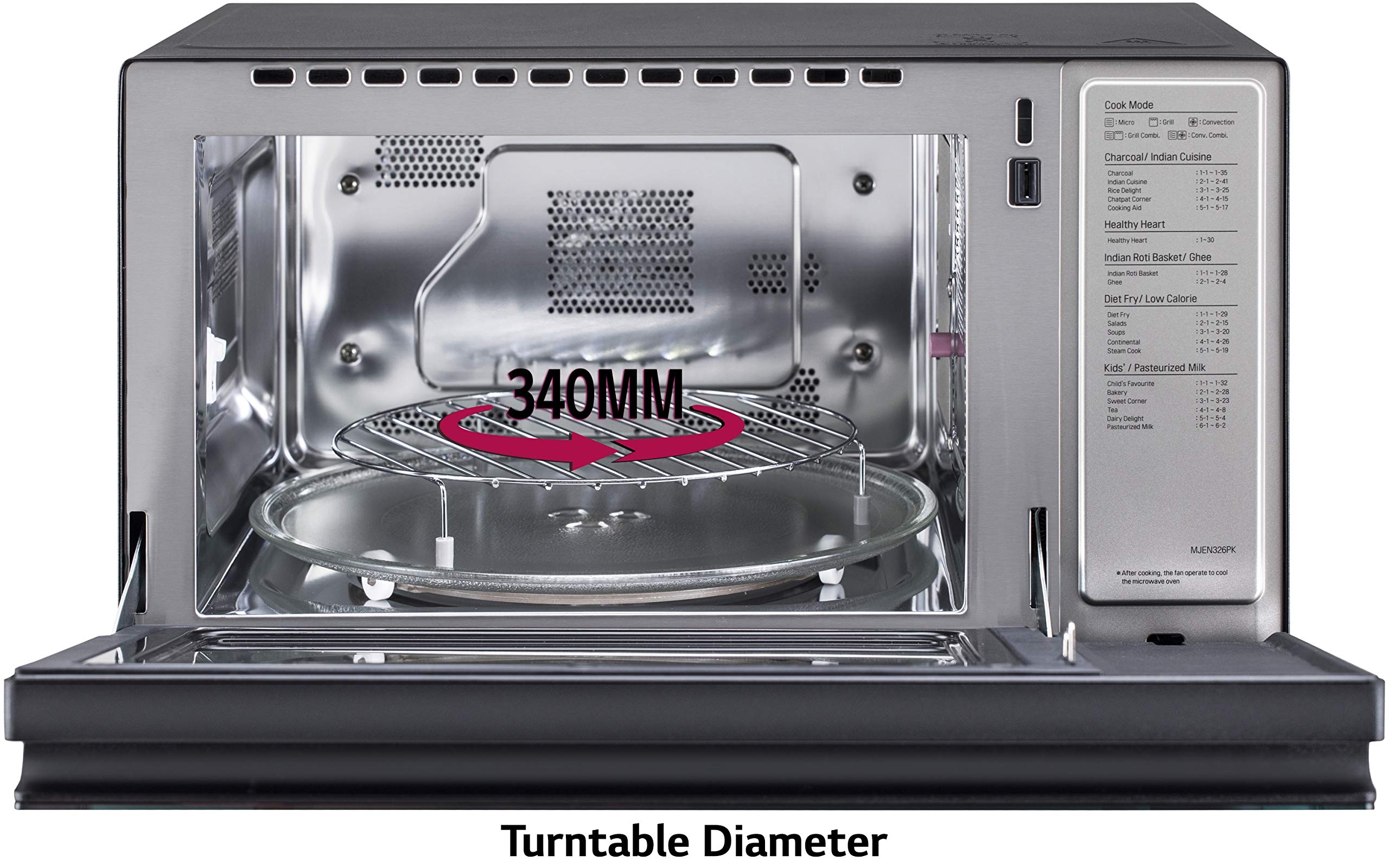 LG 32 L All in One Charcoal Convection Microwave Oven (MJEN326PK, Black