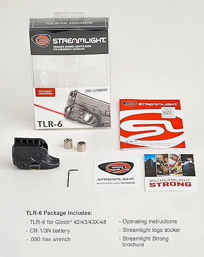 Miniatura 8 de Streamlight 69270 TLR-6 - Linterna táctica con montura de pistola de 100 lúmenes con láser de puntería rojo integrado, diseñada exclusiva y