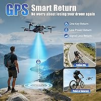 Vista 4 de Drones GPS A189 con cámara para adultos 4K, tiempo de vuelo de 60 minutos, evitación de obstáculos de 360°, pantalla de 4.5 pulgadas, cuadricóptero