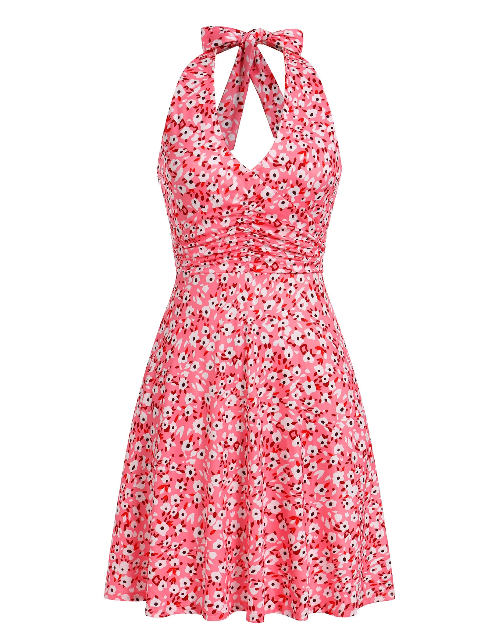 IDOPIP Abito da cocktail da donna, senza maniche, con scollo a V, con scollo a V, linea ad A, elegante, da sera, per matrimoni, feste, vacanze