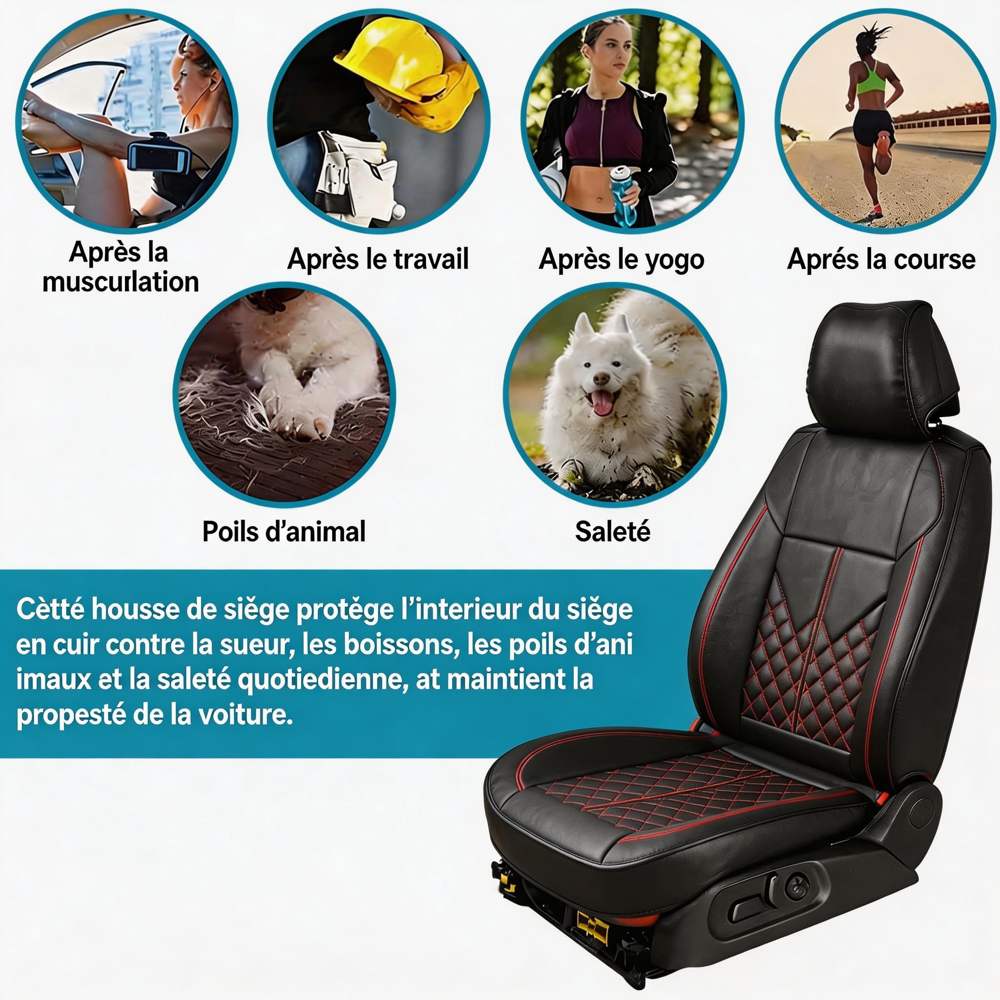 Ensemble Complet de Housses de siège de Voiture Housses de siège arrière, imperméables, résistantes à l'usure, pour Kia Ceed Optima Picanto -2015 Proceed Sorento Soul Sportage