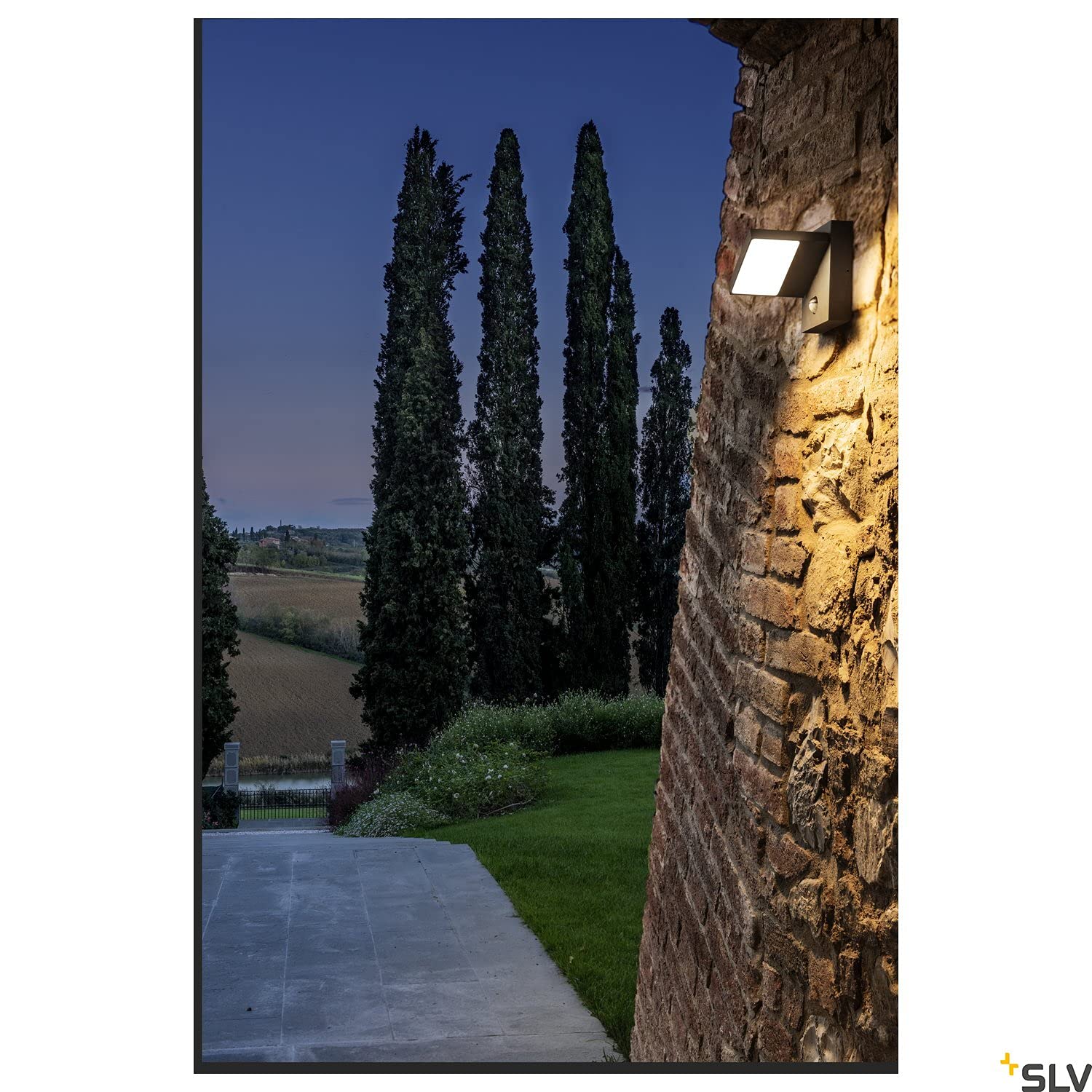 SLV luminaria de superficie de pared ABRIDOR SENSOR / iluminación para paredes, caminos, entradas, foco led de exterior, luminaria de superficie de exterior / IP54 3000/4000 K 14 W 750 lm antracita