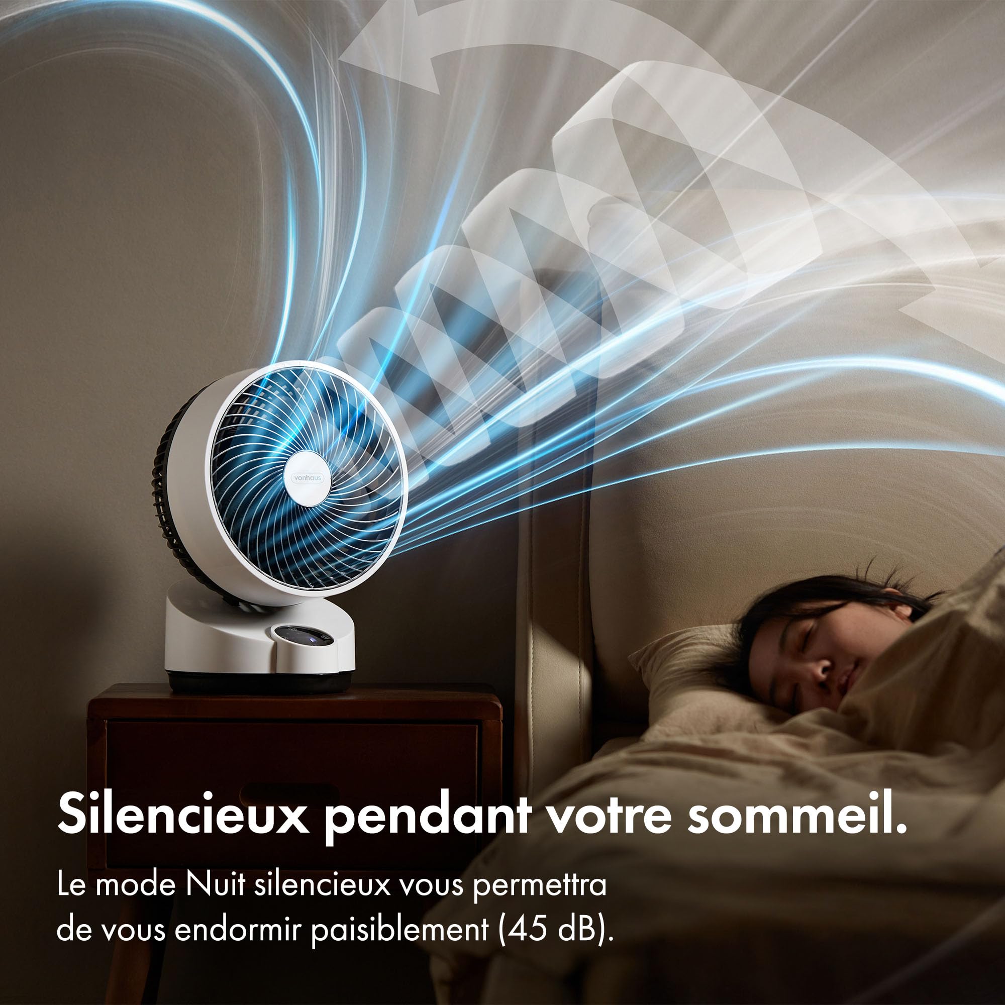 Mini ventilateur de bureau, ventilateur USB à 3 vitesses, débit d'air
