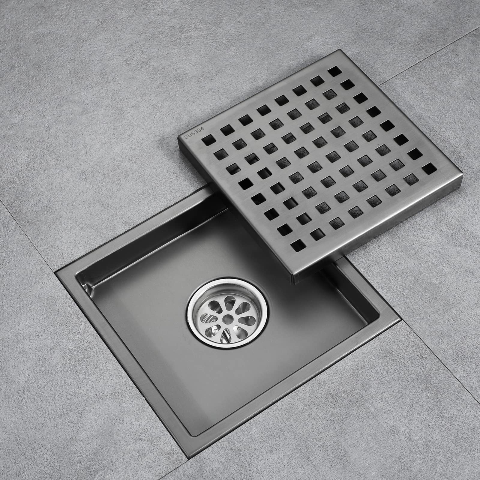 Desagüe de Piso de Ducha de 6 Pulgadas, Desagüe de Ducha Cuadrado