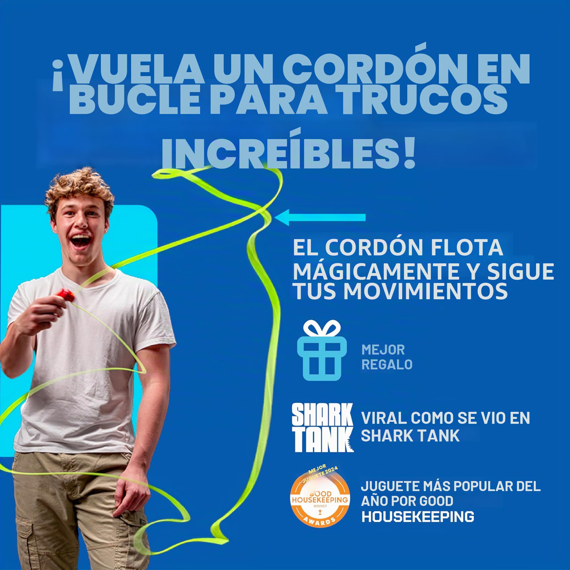 ZipString Original - Como se ve en Shark Tank - Juguete clásico lanzador de cuerda - Vuela un bucle de cuerda en el aire para trucos y diversión infinitos