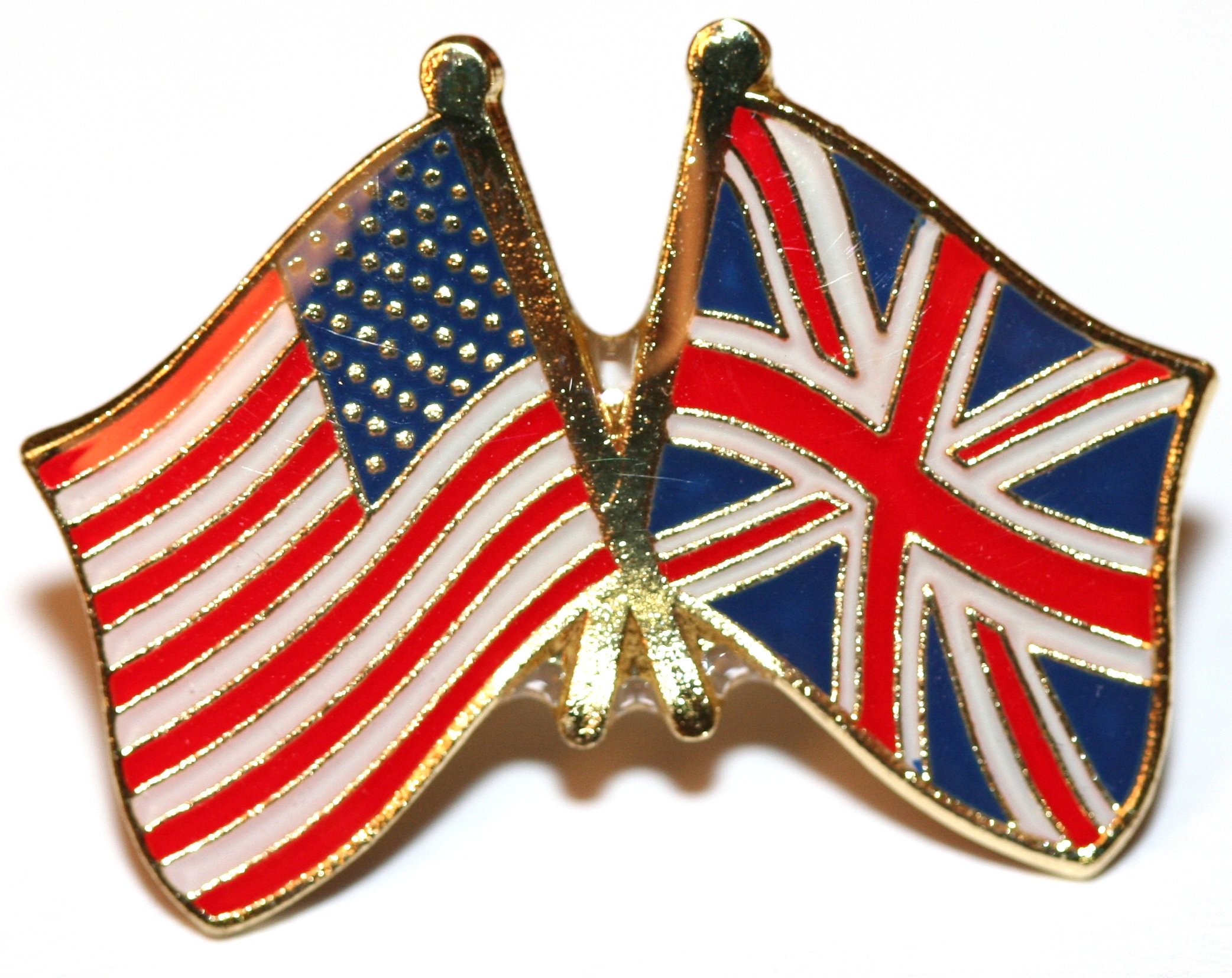 Buxton's Badges Men's Multiple Usa & Uk Friendship Flag Pin Badge