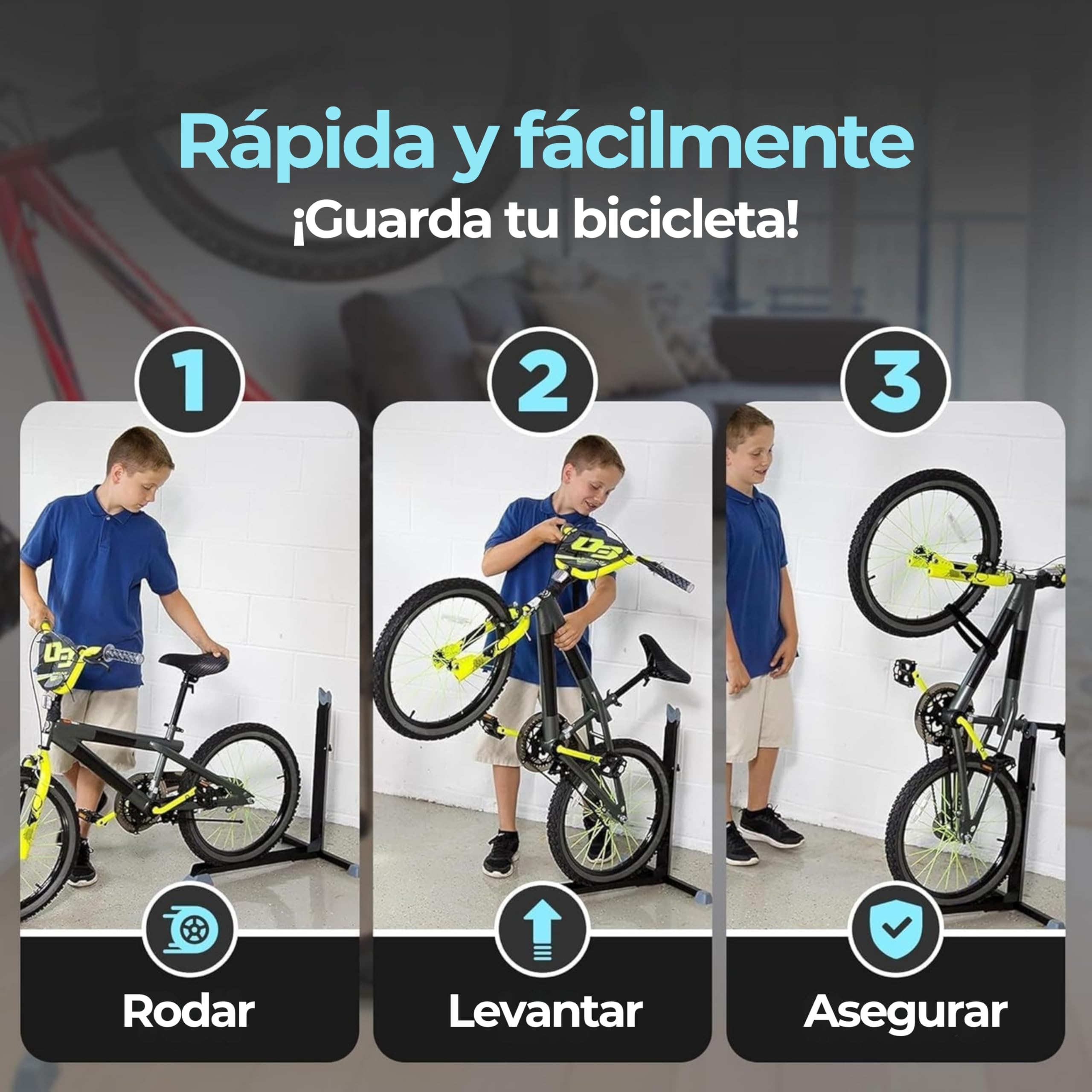Bike Nook Pro Soporte Vertical De Suelo Para Bicicletas Estante Almacenamiento Interior Garaje Compatible Con Guardabarros Y Cestas Sin Taladros