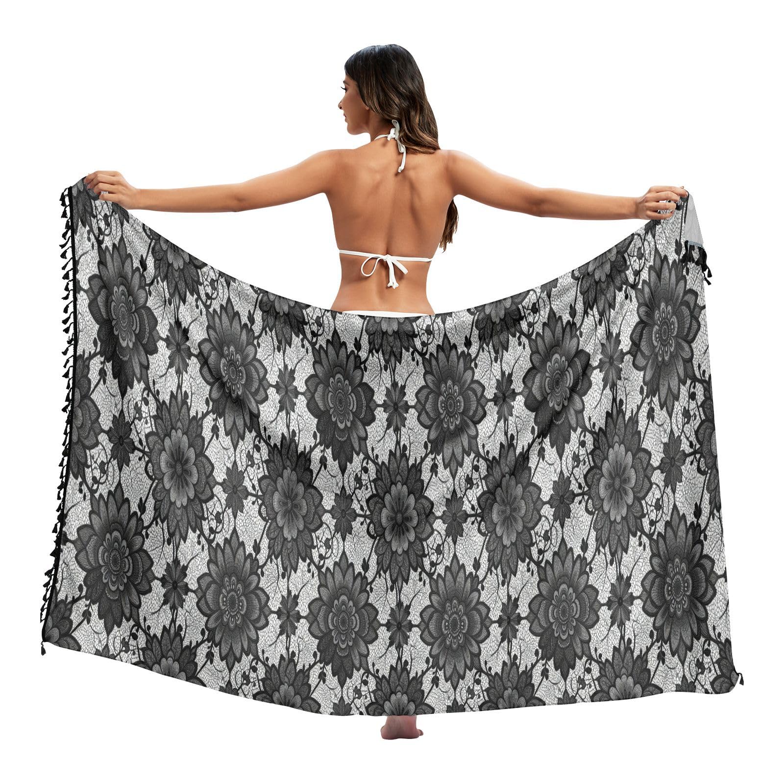 Salida de baño negra tipo cubierta de bikini para evitar roces 8