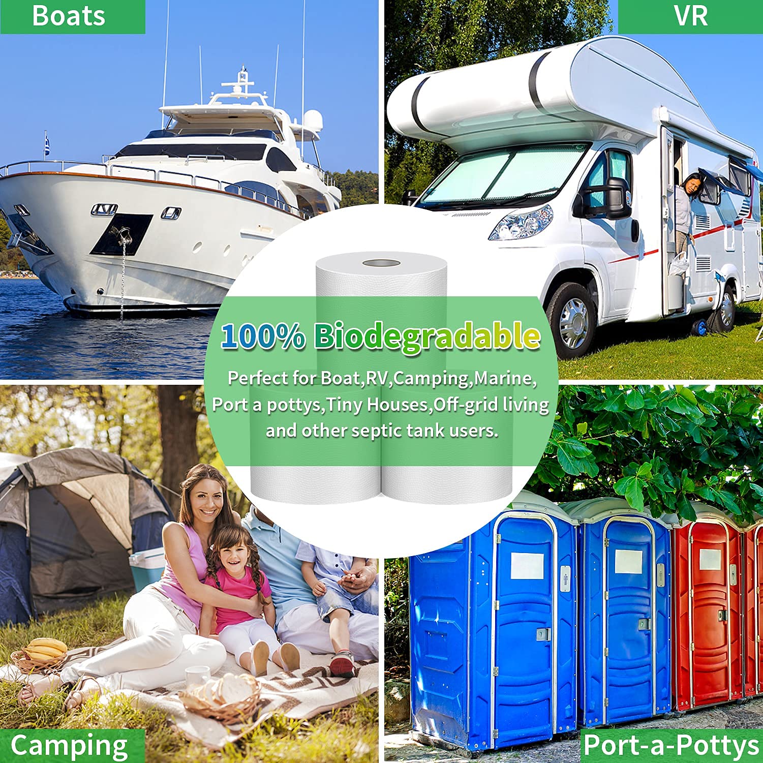 Buy Rapid Dissolving RV Toilet Paper Septic Safe, Camping Toilet Paper