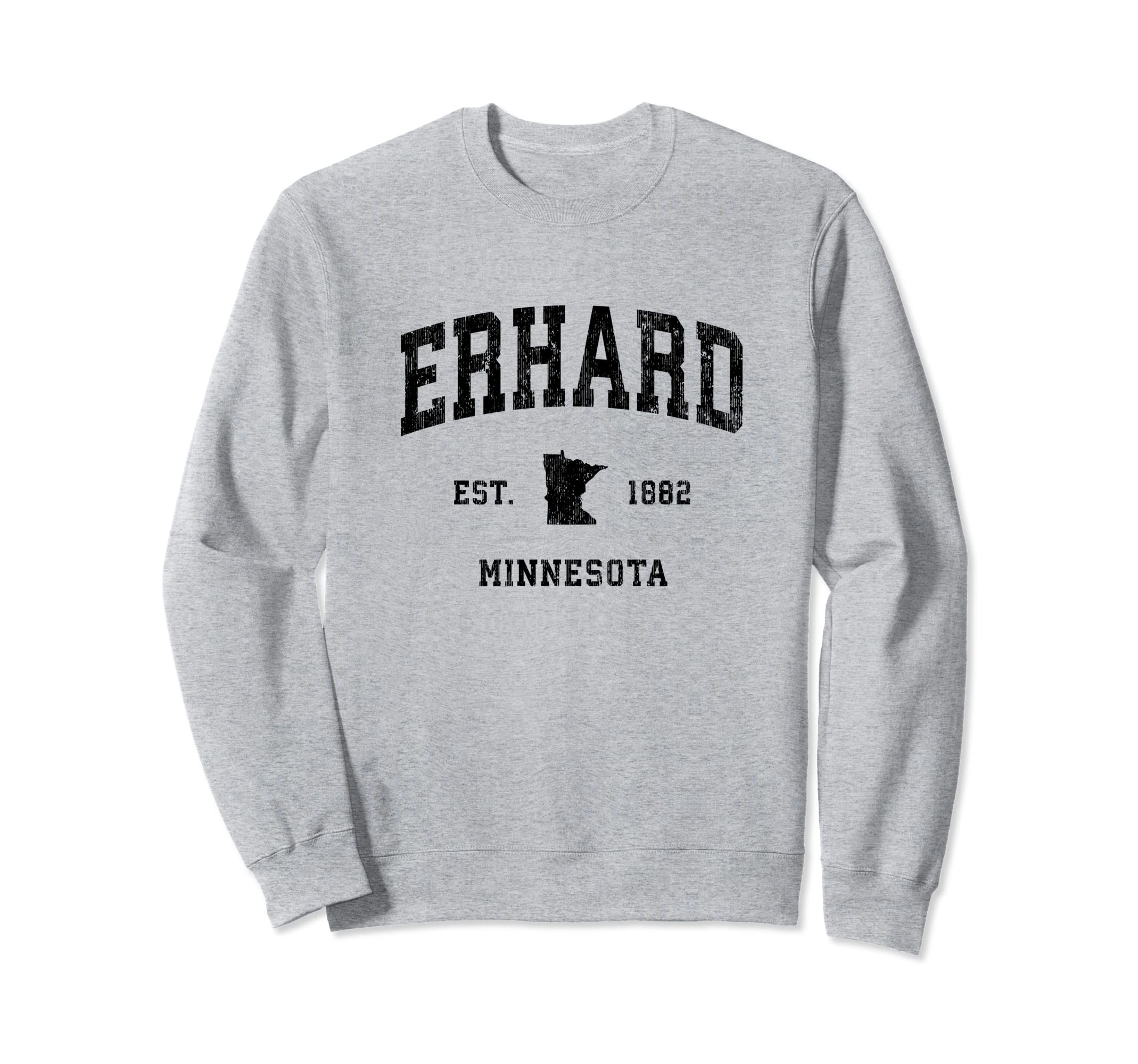 Erhard Minnesota MN Vintage Athletic Black Sports Design Sweatshirt
