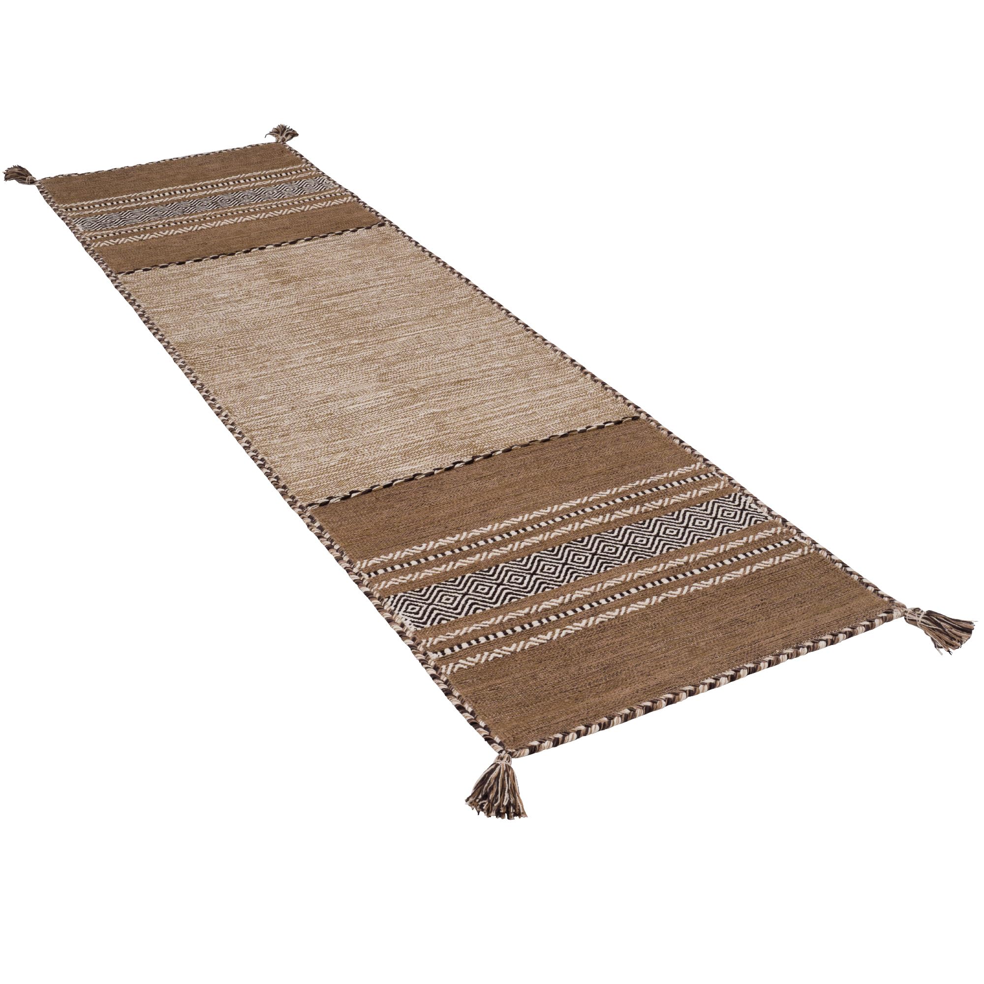 Pergamon Navarro Couloir Rose - Tapis Kilim tissé à la Main en 100% Coton, Design Traditionnel, Durable et Facile à Entretenir, idéal pour couloirs, Salon et entrée, Tapis Intemporel