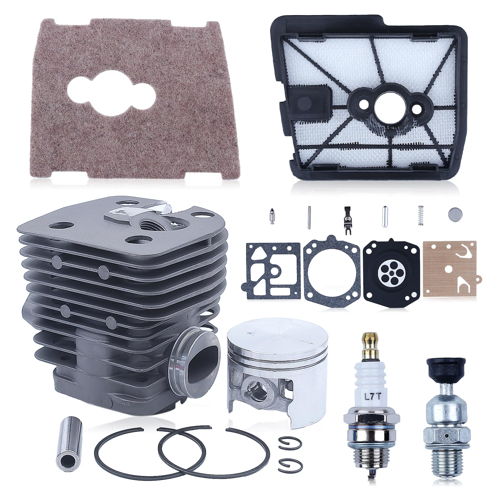 Luxuypon Cilinder & Zuiger Set 46mm - Compatibel Met Stihl FS420, FS550 Gras Trimmer