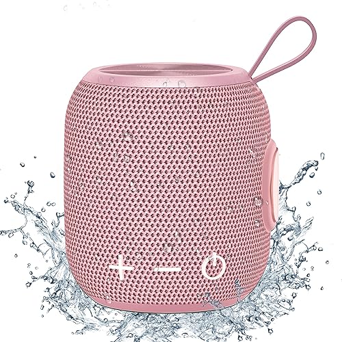 Altavoces Bluetooth portátiles inalámbricos impermeables IPX7 Bluetooth 5.0 doble emparejamiento mini altavoz de ducha, sonido envolvente estéreo de