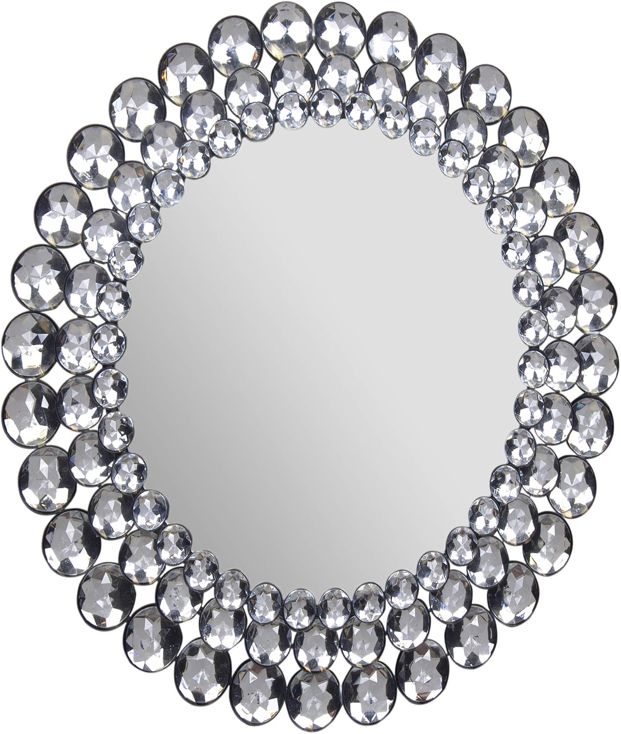 Everly Hart Collection Round Jeweled Mirror, 17"
