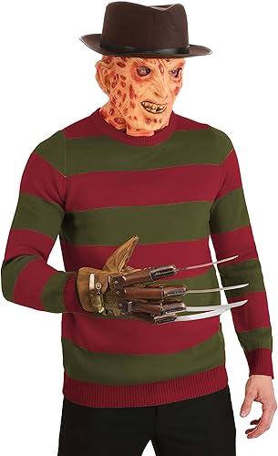 Miniatura 7 de Nightmare on Elm Street Freddy Krueger Striped Sweater, Halloween Horror Movie Character Ugly Sweater