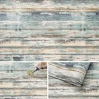 Vista 17 de Arthome 17 x 393 pulgadas Papel tapiz blanco gris, adhesivo de pelar y pegar, papel de contacto de madera, autoadhesivo, fácil de limpiar, película