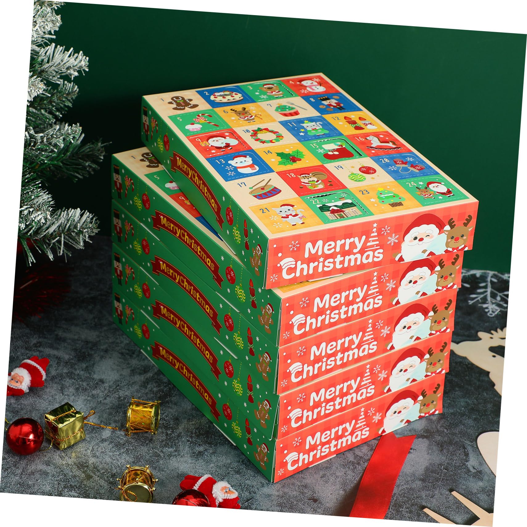 Ipetboom 10pezzi Scatole di Carta per Calendario Avvento Regalo per Conto alla Rovescia di Natale Scatole per Bomboniere e Dolcetti per Creare Attesa Quotidiana un Tocco Personale