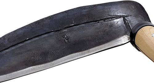 Miniatura 3 de KAKURI Herramienta de jardín profesional de hoz de hierba japonesa de mango largo, hoz japonesa Kama para deshierbar, 7.677 in (7.67 pulgadas),