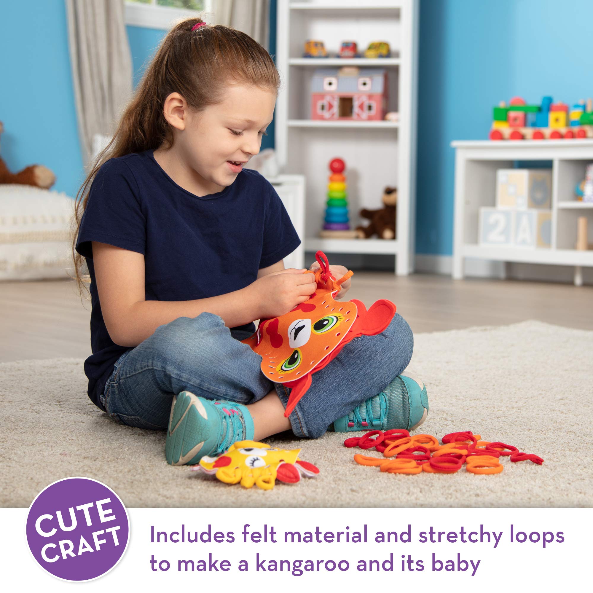 Melissa & Doug Loop It! Cuddly Kangaroos Beginner Craft Kit - Felt Kangaroo & Baby Joey