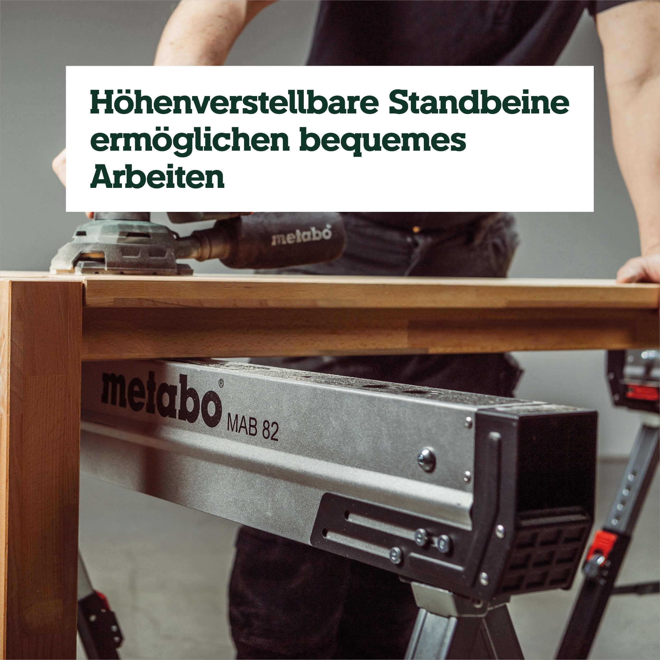 metabo MAB 82-2 Arbeitsbock-Set, Unterstellböcke höhenverstellbar, Stahl