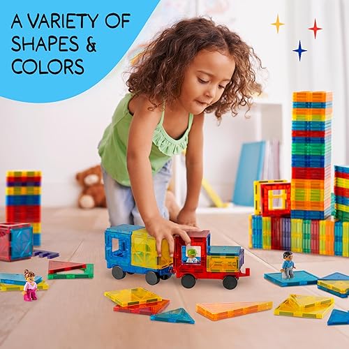 Miniatura 6 de SUNNY AUNTIE Azulejos magnéticos 138 piezas + 4 figuras + funda con cremallera, azulejos magnéticos para niños y niñas de 3, 4, 5, 6, 7, 8 años