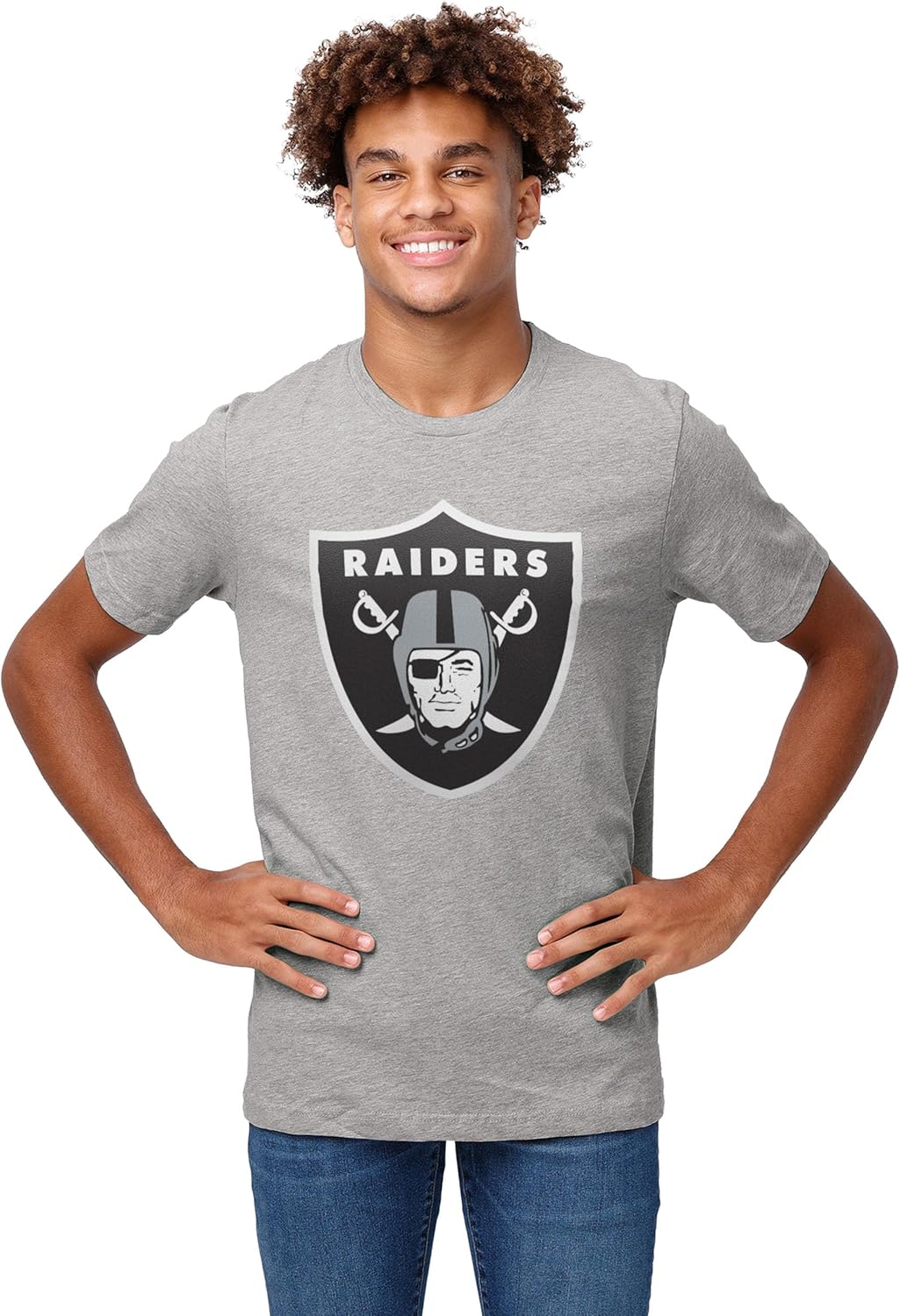 FOCO Men's NFL Team Primary Logo Athletic Heather Short Sleeve T-Shirt