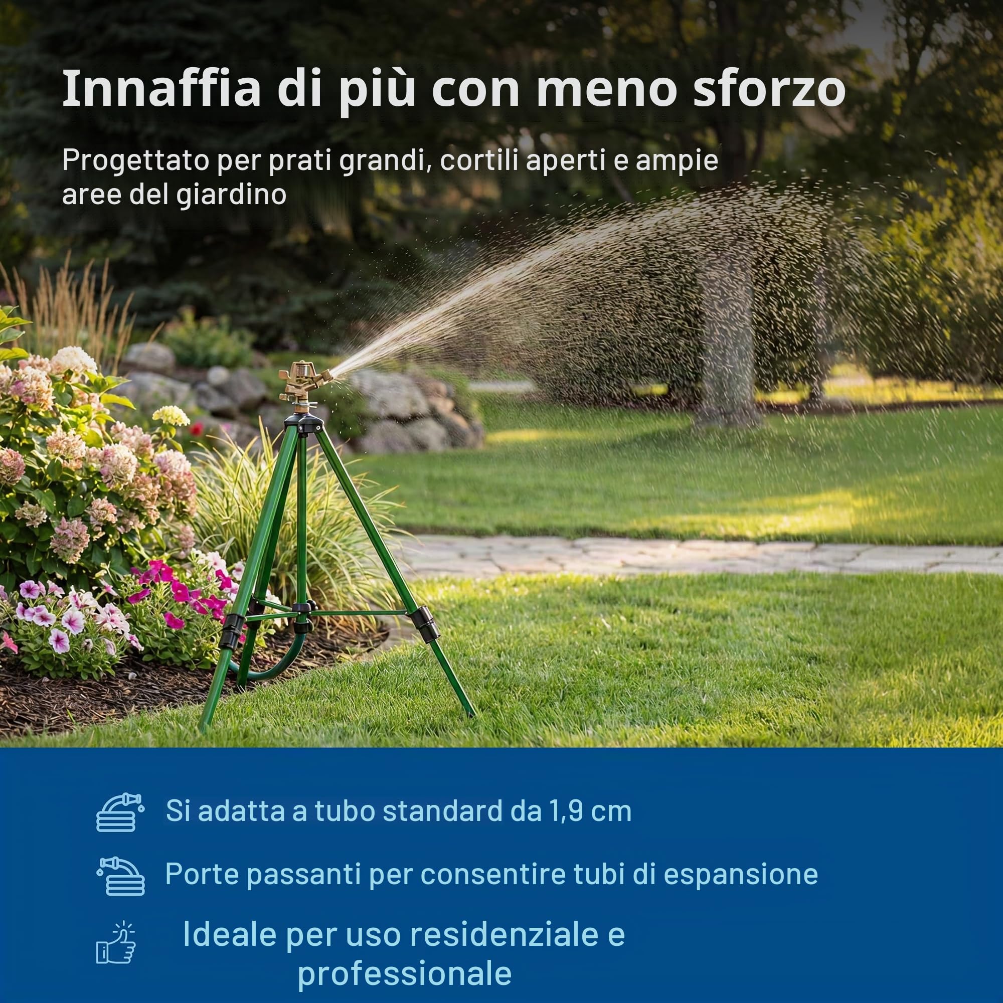Orbit 56667N Irrigatore a Impatto Zinco su Base treppiede