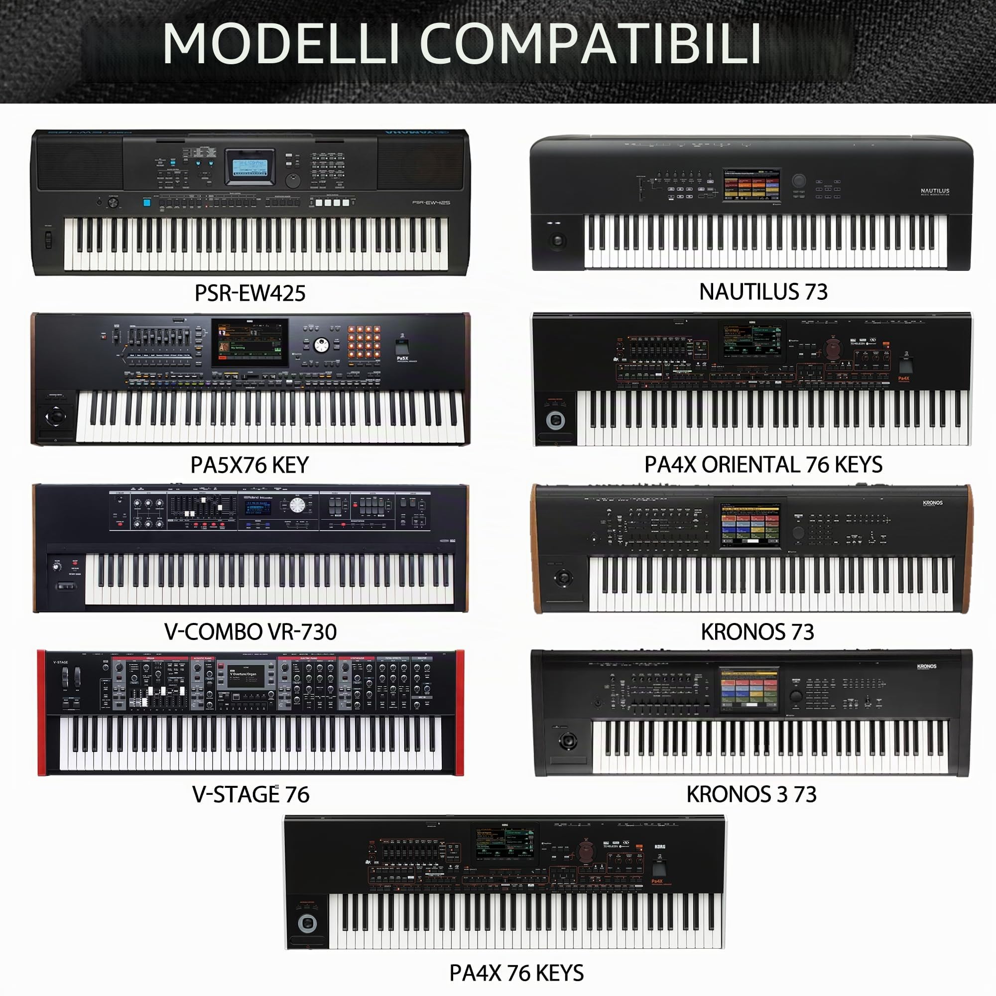 Musiin Premium Chinlon Keyboard Dust Cover - Compatible with Yamaha PSR-EW425,provides full-coverage protection, an essential accessory for your instrument