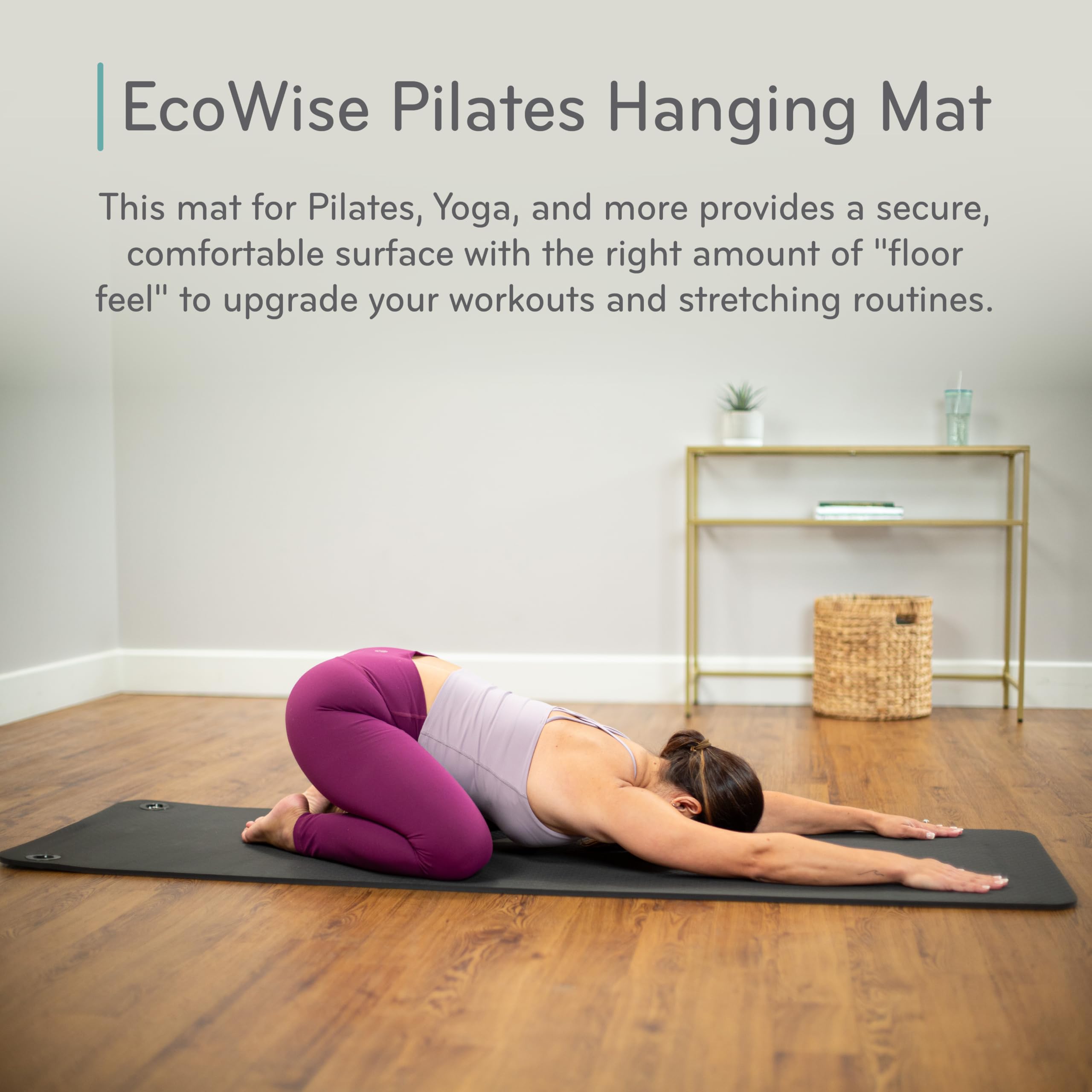 Balanced Body EcoWise Pilates Mat, Yoga and Pilates Equipment for Floor Exercise, Yoga and Pilates Mat for Home Gym or Studio Use, Black