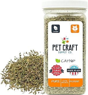 Pet Craft Supply Premium Maximum Potent All Natural Catnip for Cats USA Grown & Harvested Large 3 oz Resealable Canister or 8 oz Value Spray Bottle Great for Training Redirecting Bad Behaviors