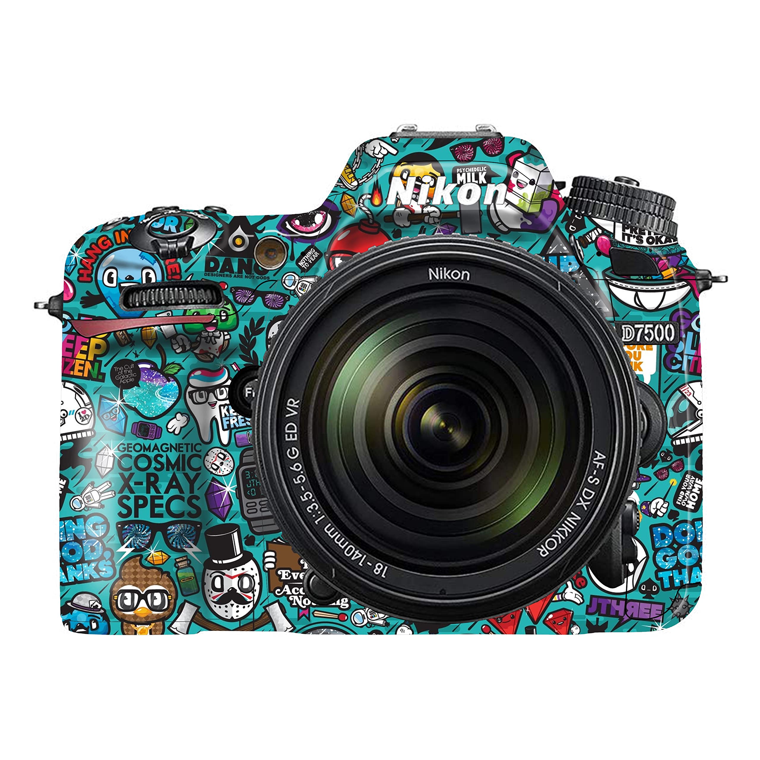WRAPTURE. Premium DSLR Camera Scratchproof Protective Skin for Nikon D7500 - No Residue Removal, Bubble Free, Scratch Resistant, Stretchable, HD Quality Printed - HDCS-Nikon-D7500 (Design 04)