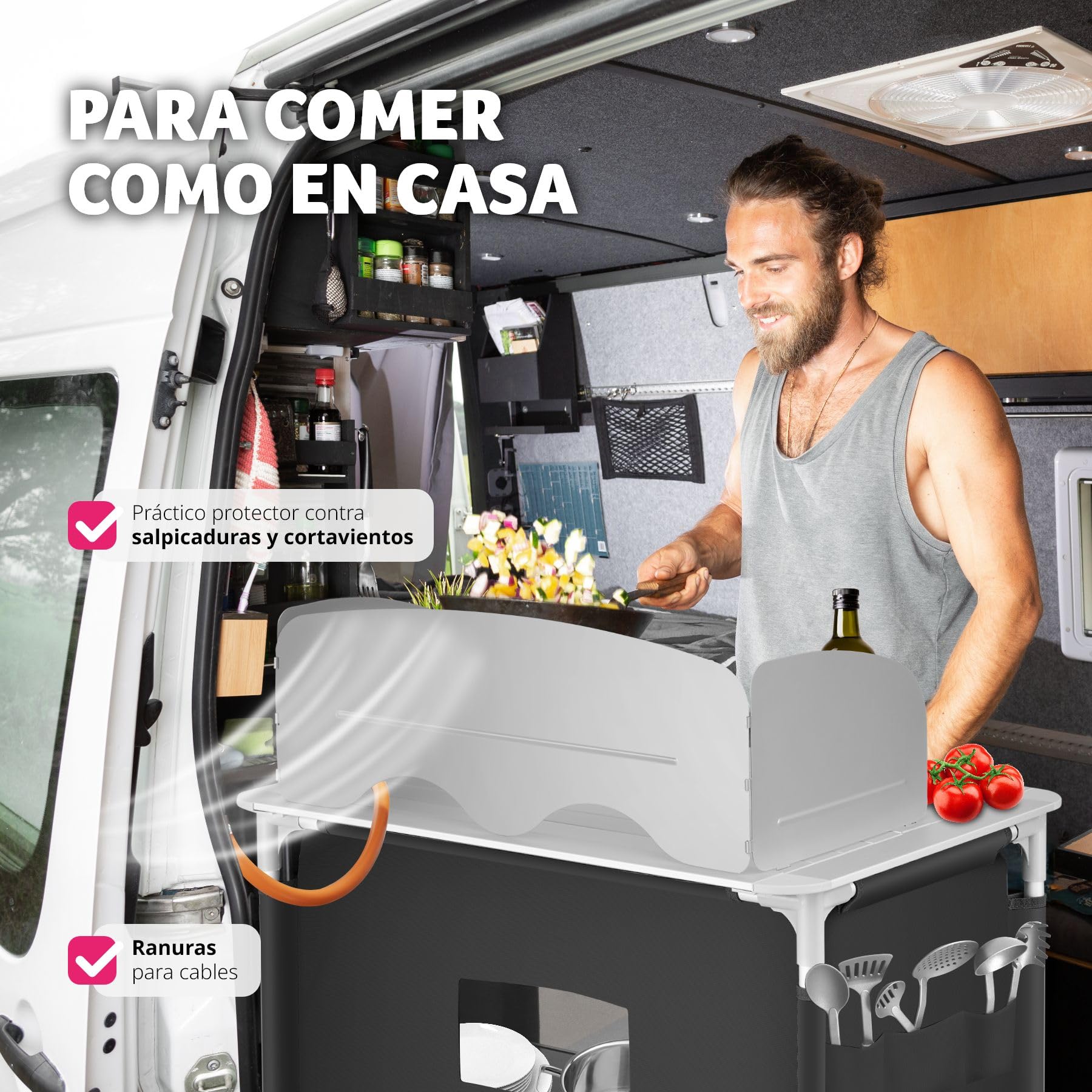 TecTake® Cocina de Camping Plegable, Ligera, con Bolsa de Transporte, Accesorios de Cocina, Mesa Plegable Camping, Armario Cocina Camping, Mueble Cocina Camping, Mesa de Camping
