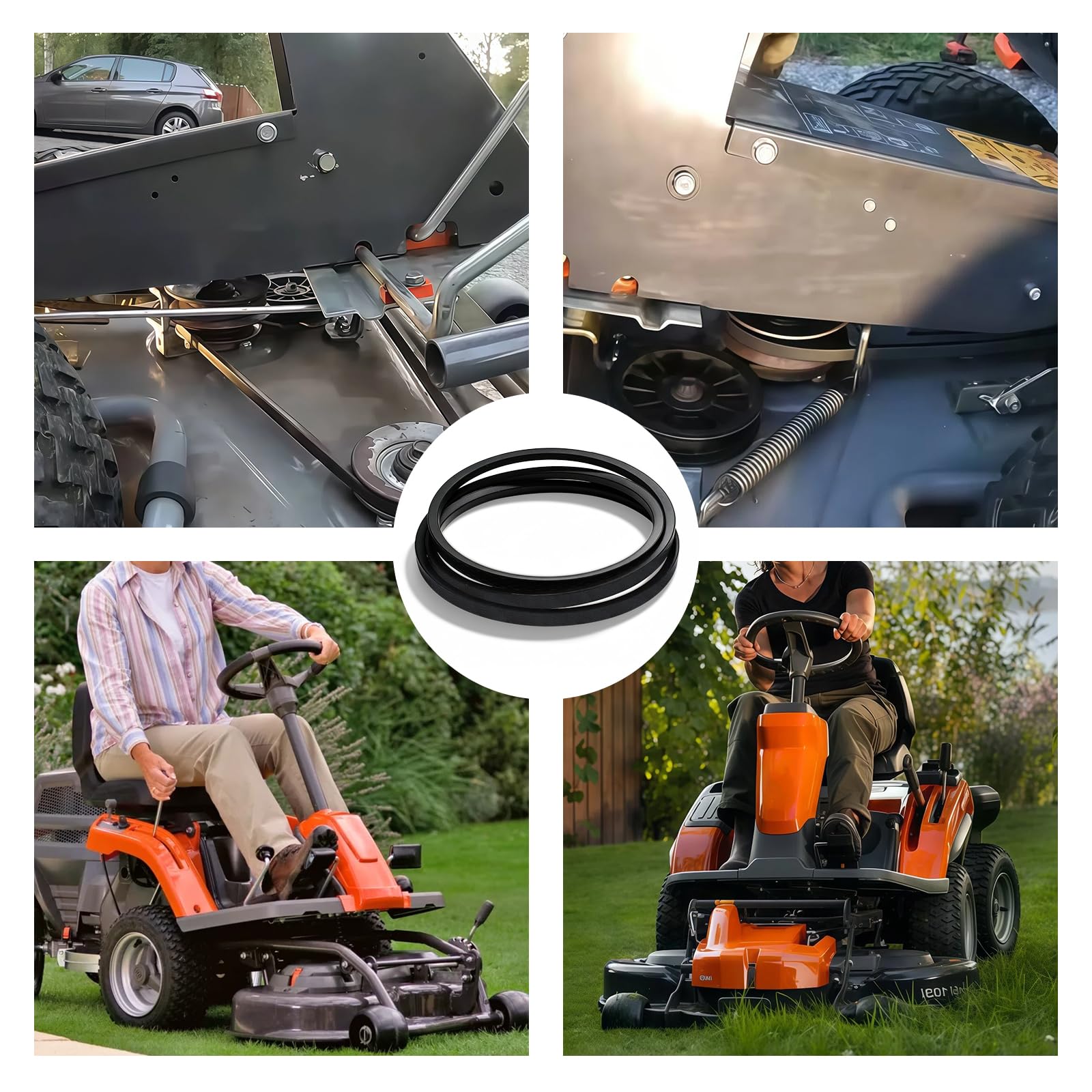 Adatta per Husqvarna Rider Cinghia Rasaerba 594977801 per Piatto di Taglio e Albero Intermedio, Ricambio Resistente all'Usura, Compatibile con R214C R213C R216 AWD R214T per Manutenzione Giardino