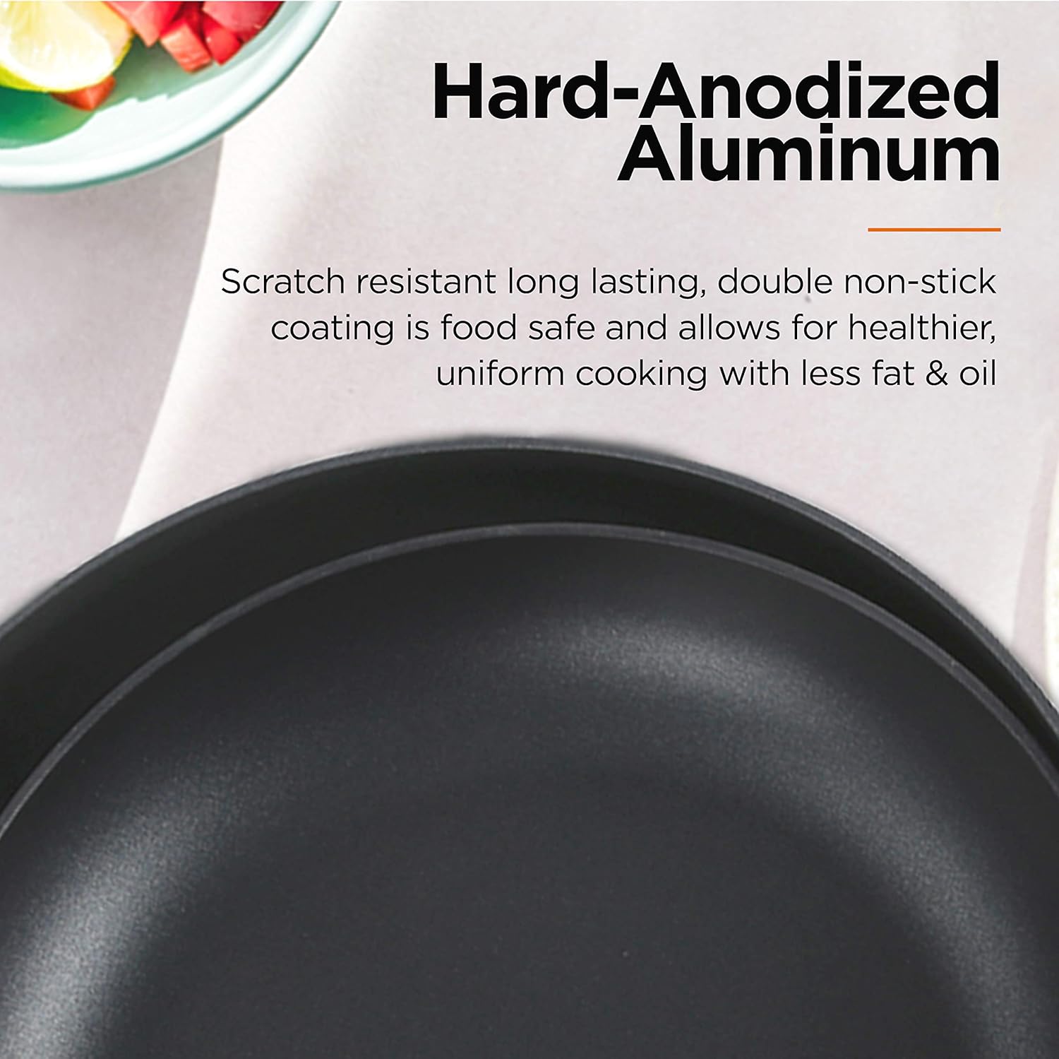 Othello CH-AP2 2-Piece Hard-Anodized Non-Stick Fry Pan Cookware Set, Black