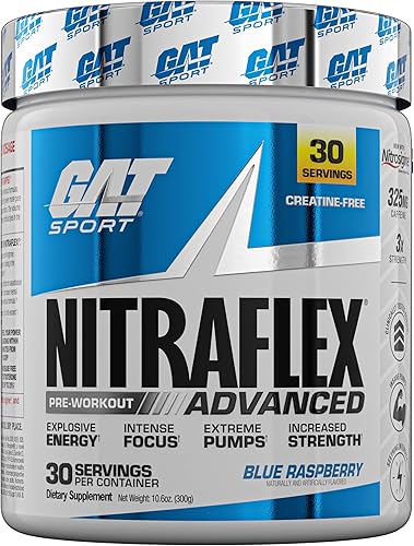 GAT Nitraflex Suplemento nutricional 10 oz sin DMAA Value not found azul BlueRaspberry 1 1
