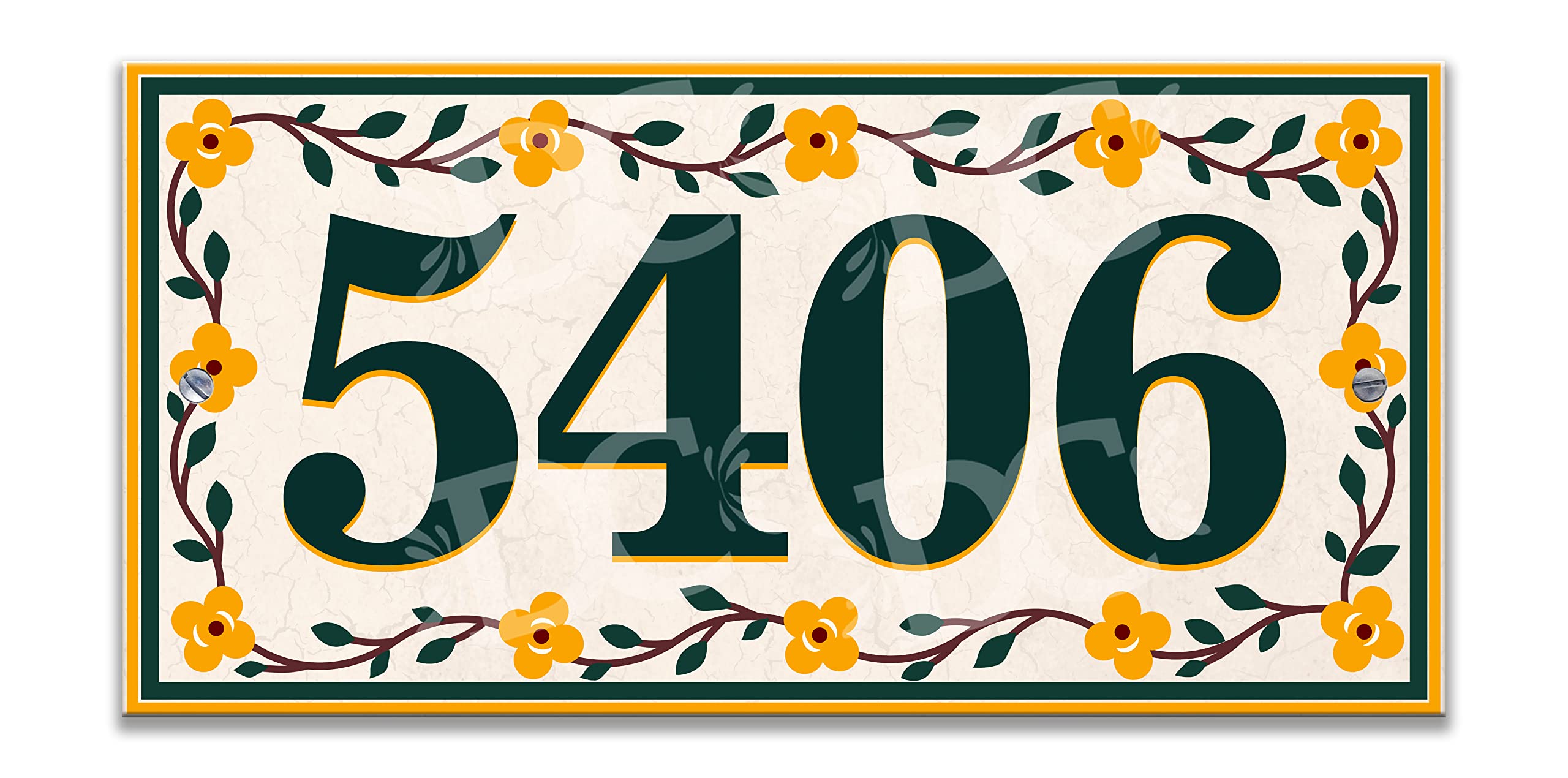 Amazon.com: Yellow Flowers House Address Ceramic Tile House Number