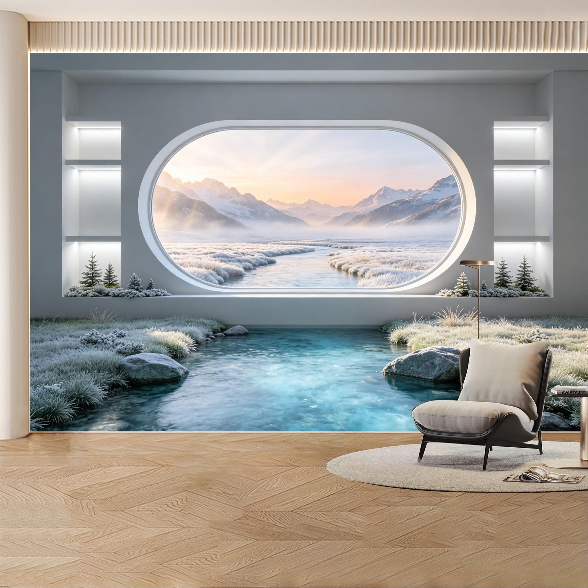 Custom Wall Mural Wallpaper Tropical Ocean Beach Boat， Landscape Nature 3D Effect Wall Decor， Sunset Misty Removable SelfAdhesive Large Photo for Living Room， Bedroom， Office