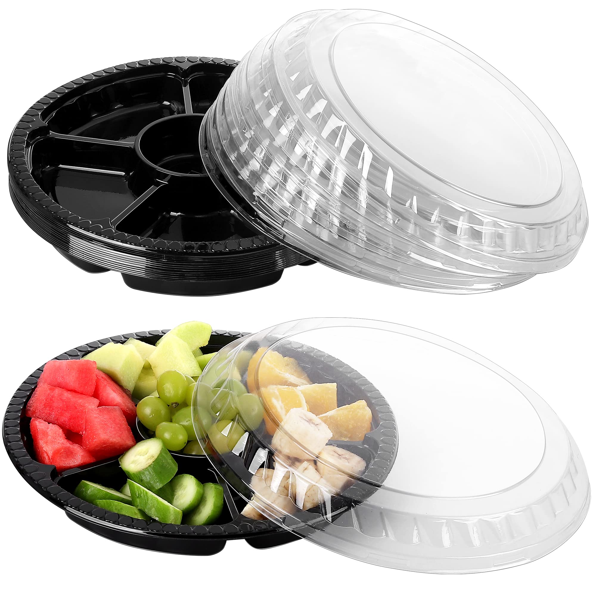 Ruisita  10.4 Inches Round Plastic Appetizer Serving Trays 