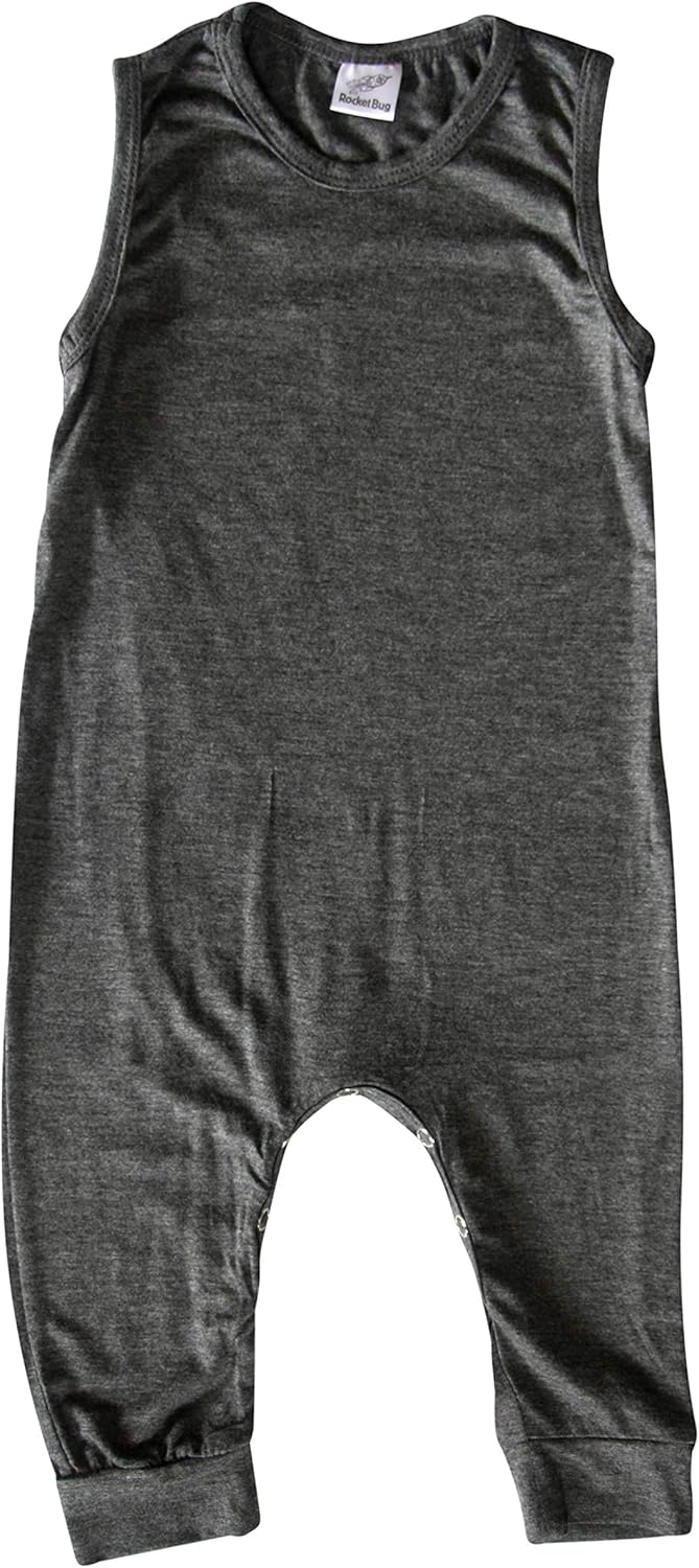Rocket Bug Silky Sleeveless Baby Romper for Boys and Girls-Boy, Girl, Gender Neutral