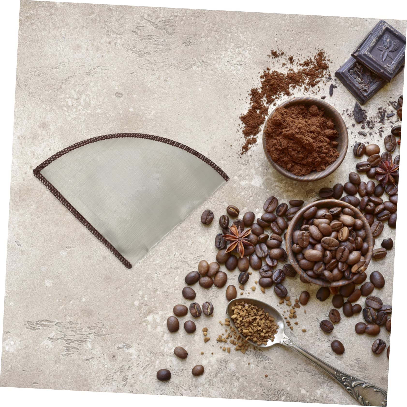 Uonlytech 3pcs Coffee Dripper Reusable Stainless Mesh Filter Convenient Cone-shaped Coffee Filter for Servings Easy to Clean for Home Brewing