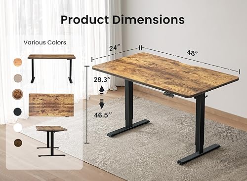 Miniatura 231 de FEZIBO - Escritorio eléctrico ajustable para trabajar sentado o de pie, 40 x 24 pulgadas, para oficina en casa, escritorio ergonómico para Negro