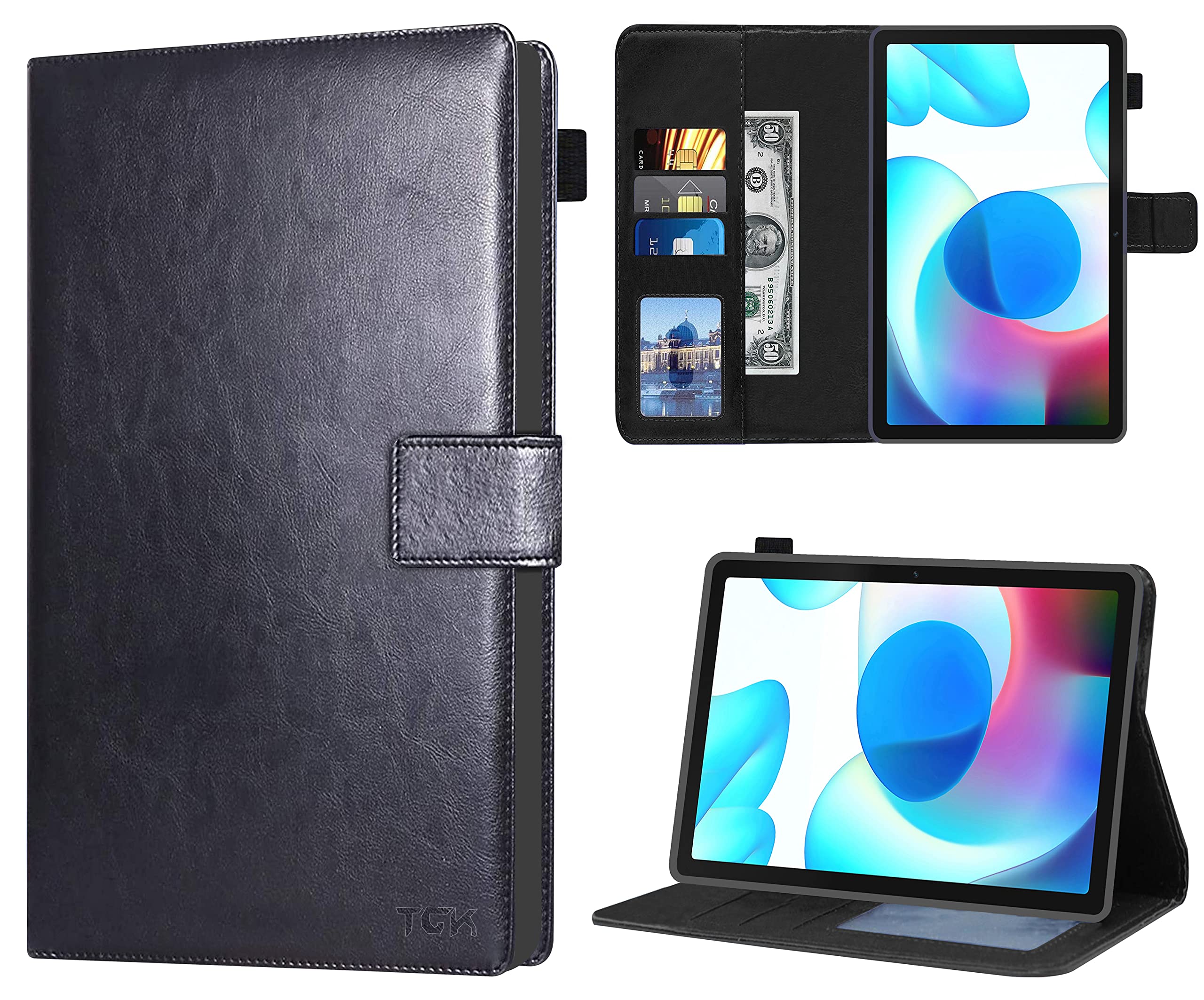 TGK Multi Protective Wallet Leather Flip Stand Case Cover for realme Pad 10.4 inch Black (B09H3DNB6N) Amazon Price History, Amazon Price Tracker
