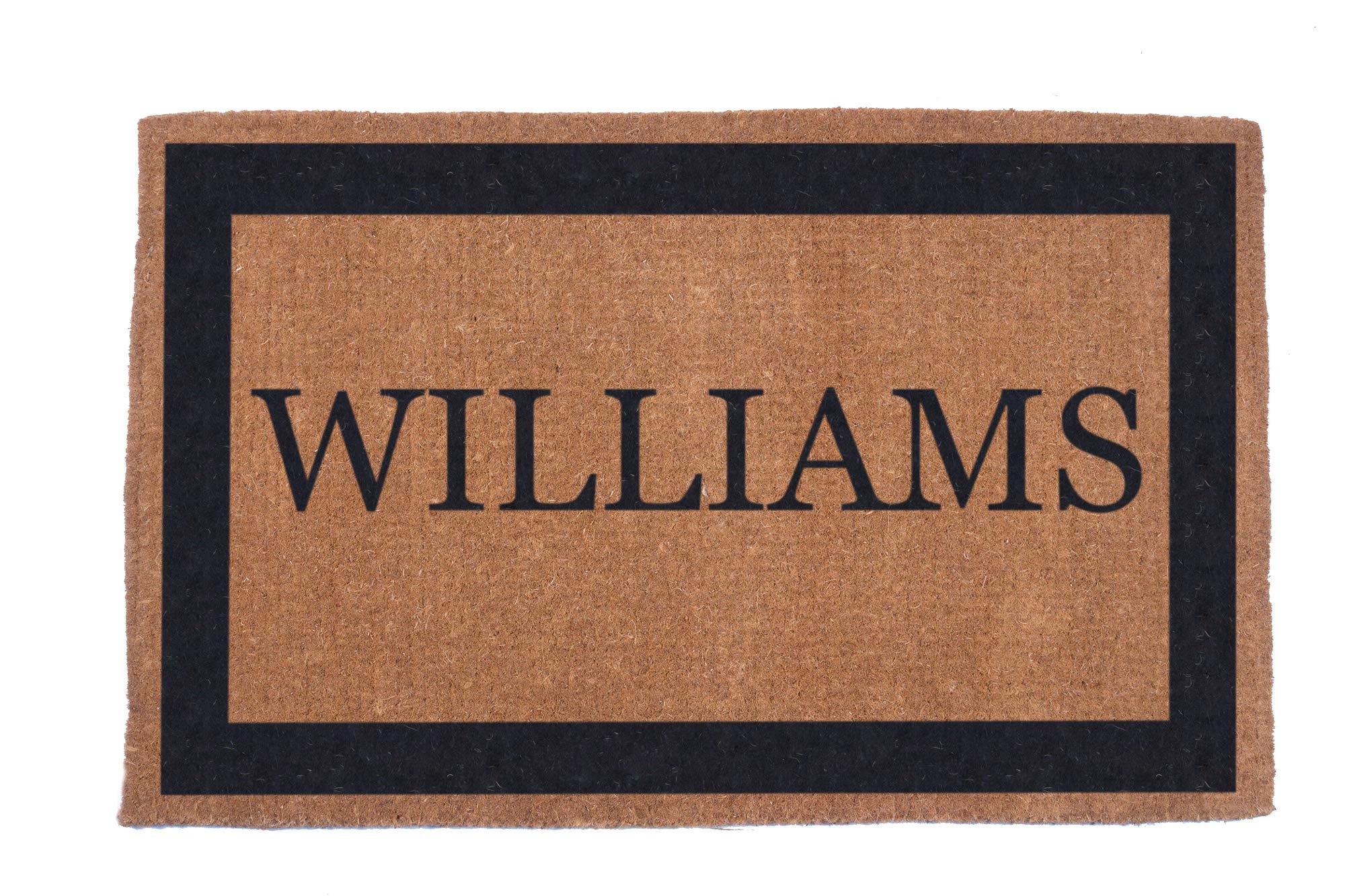 COCO MATS 'N MOREHand Woven Black Single Bordered Personalized Coco Doormat 18" x 30"