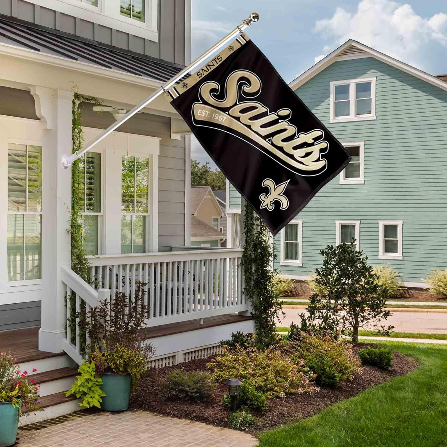 New Orleans Saints Script Logo Premium Flag - Image 5